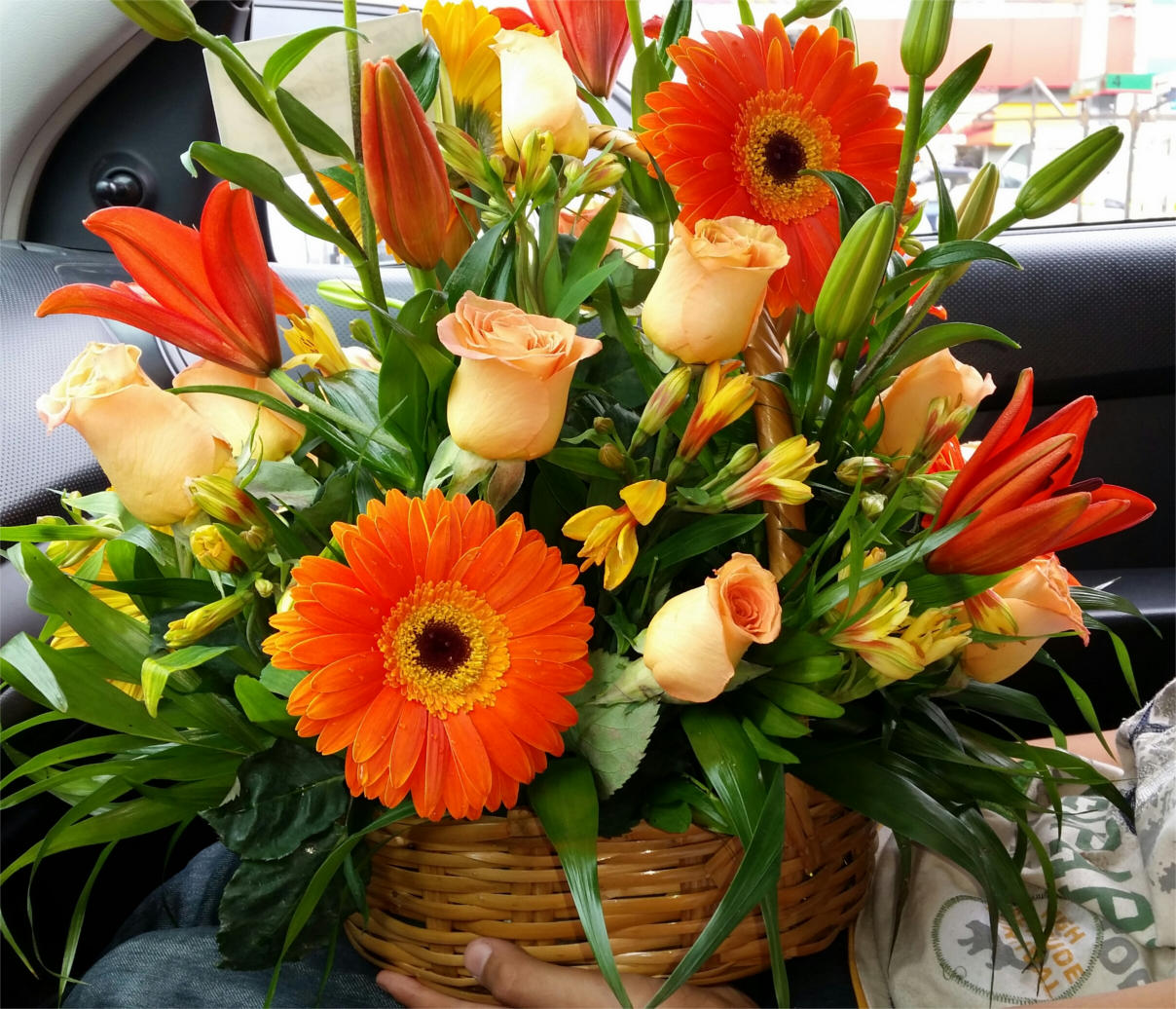 Arreglo rosas naranja